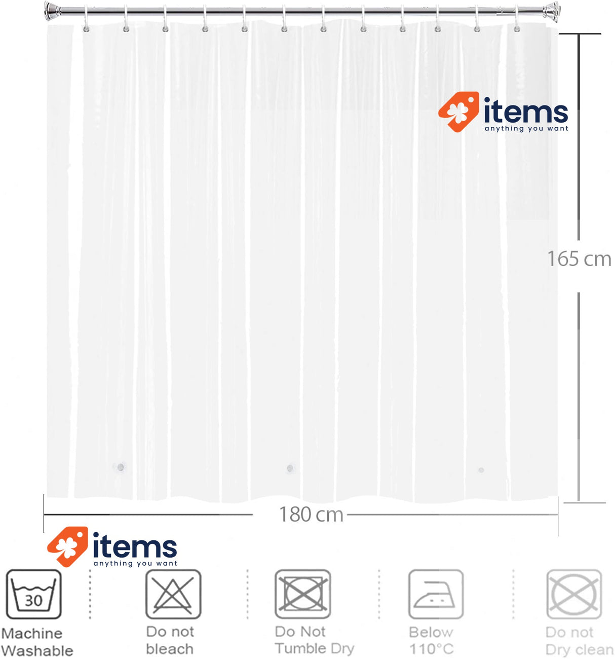 YISURE Shower Curtain Transparent Short Shower Curtain