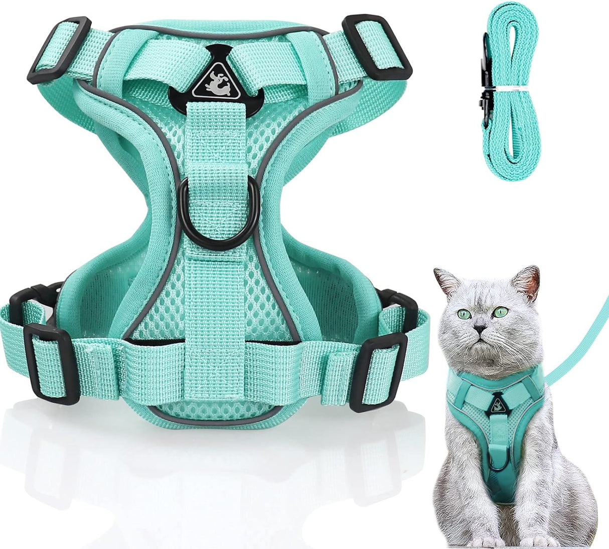 Adjustable Cat Harness Green L
