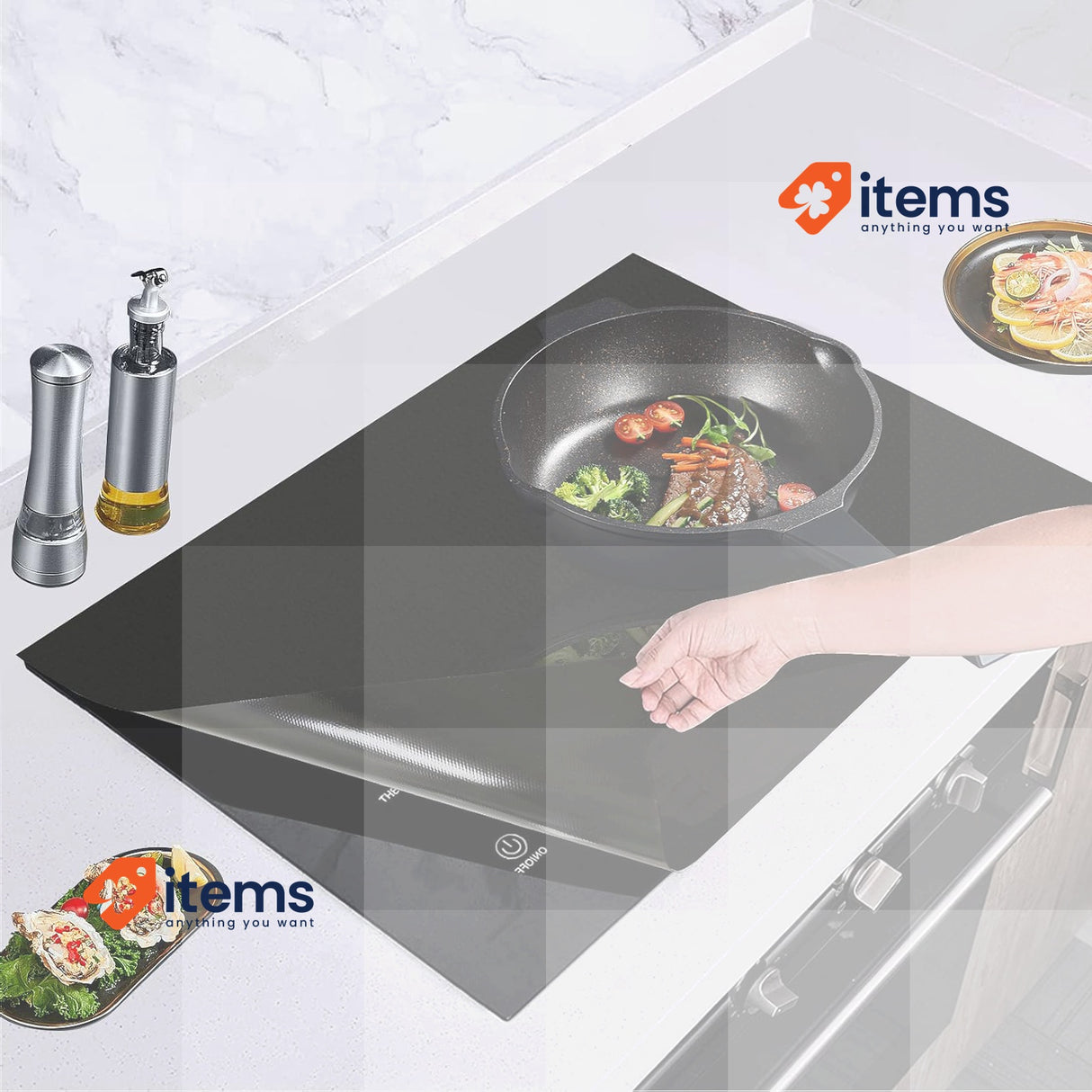 Large Induction Hob Protective Mat, 52x78 Cm Silicone Mat Heat Resistant Scratch