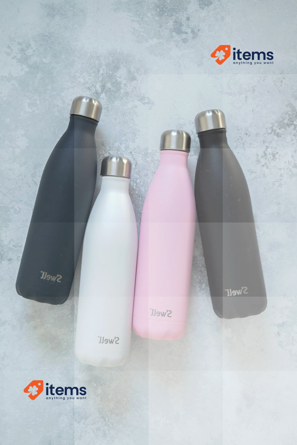 S'well Stainless Steel Reusable Water Bottle, 750ml, Azurite Cold/24h Blue Leak