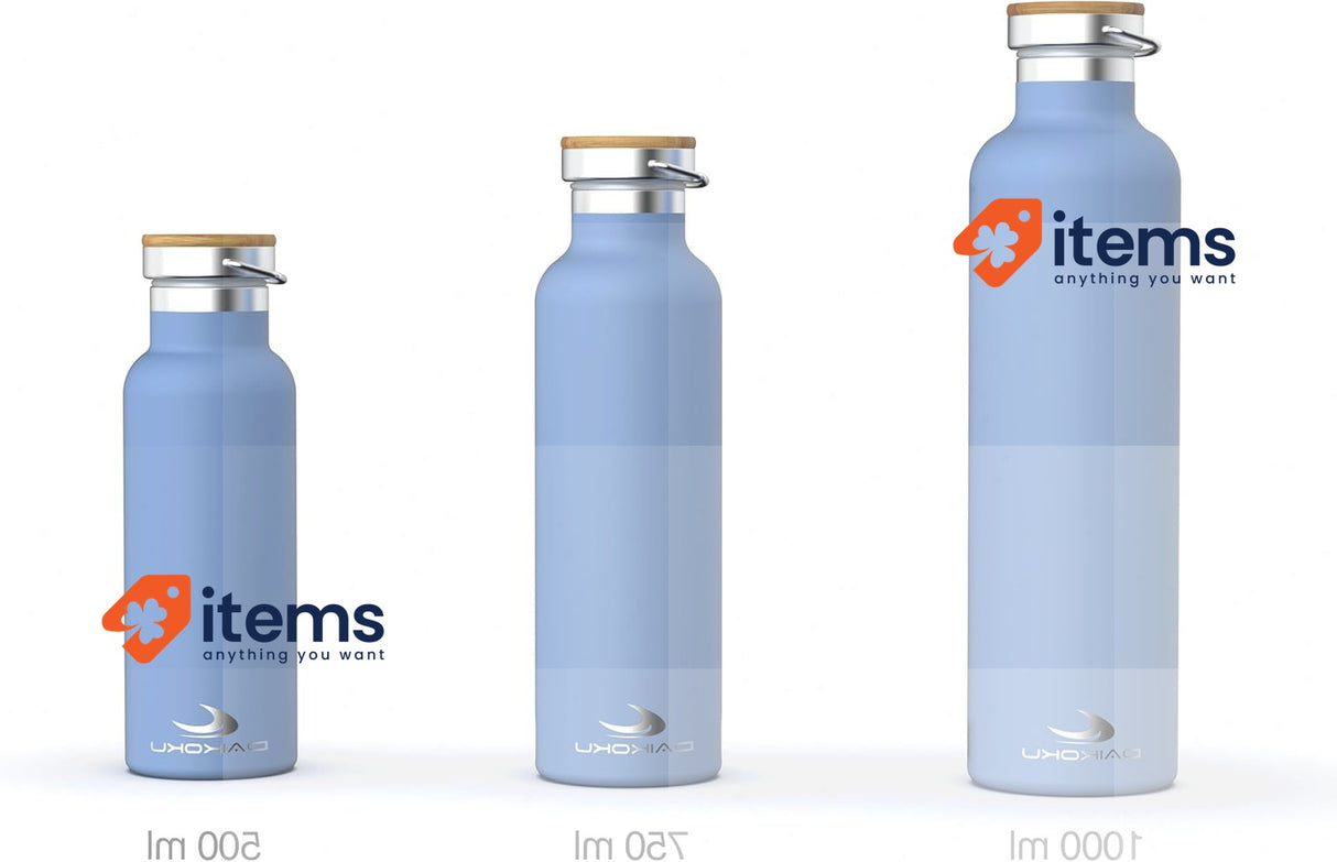 Daikoku Double Walled Stainless Steel Thermos Bottle Hot/Cold Drinks 500ml Blue