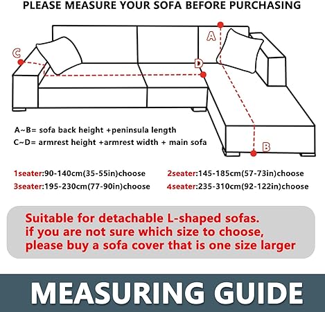 CHELZEN Elastic Sectional Couch Covers 2 Seater+3 Seater Beige