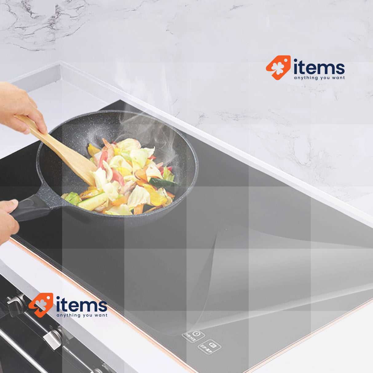 OMJMYY 78 X 52 Large Induction Hob Protector Mat Silicone Cover Magnetic Cooktop