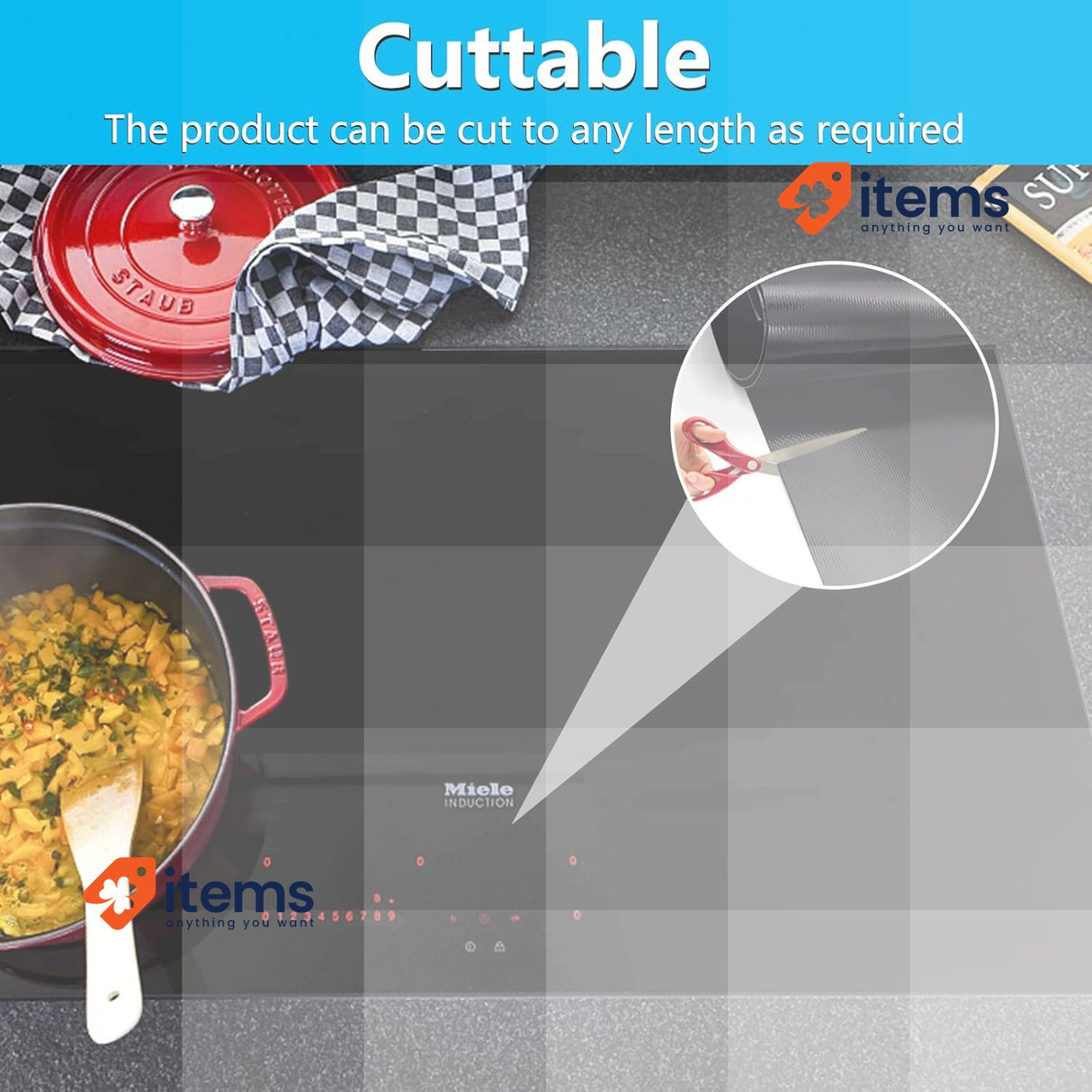 OMJMYY 78 X 52 Large Induction Hob Protector Mat Silicone Cover Magnetic Cooktop