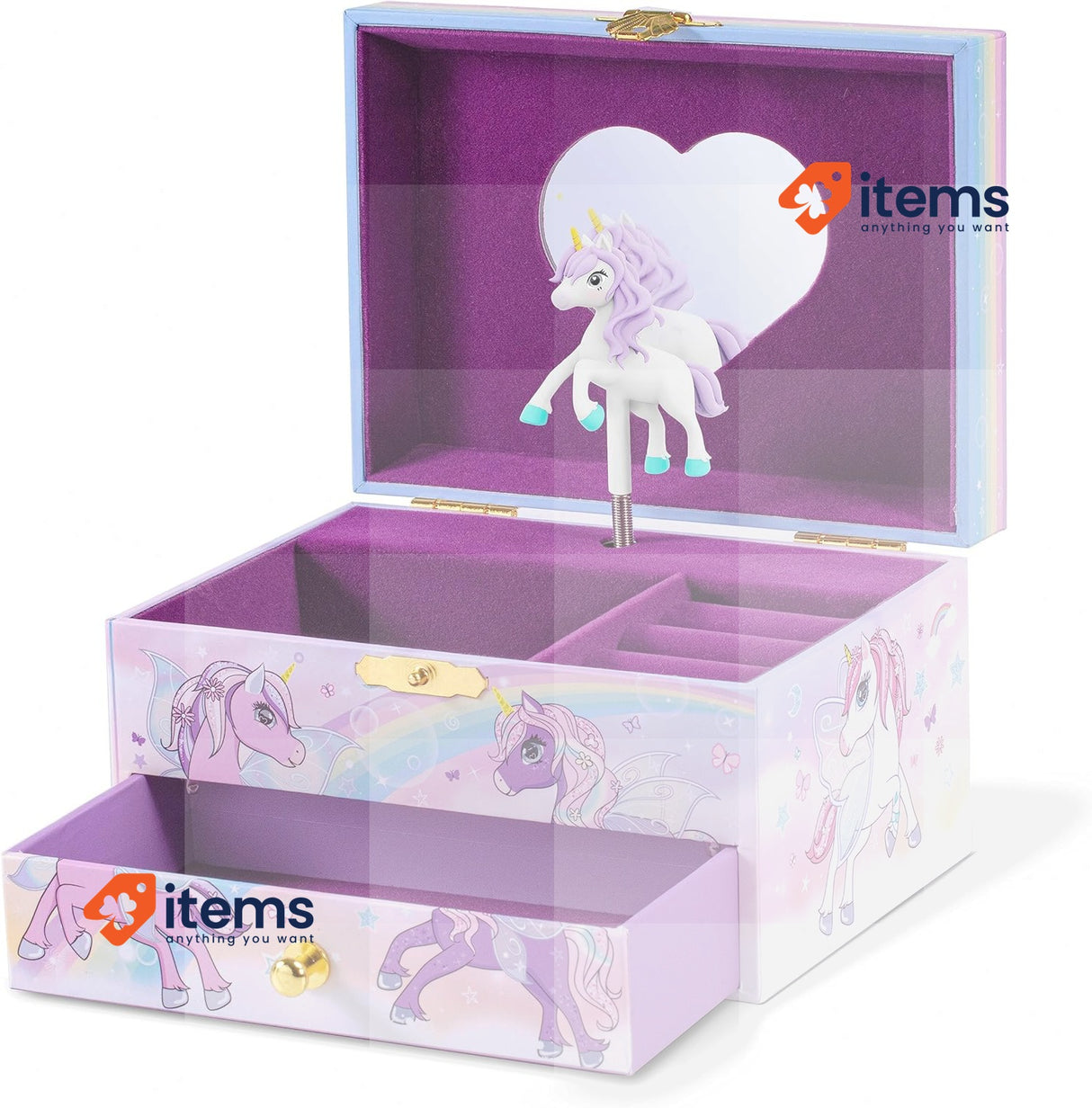 CRAZE, Unicorn Children's Jewellery Box with Music Box, Jewellery Box Girls