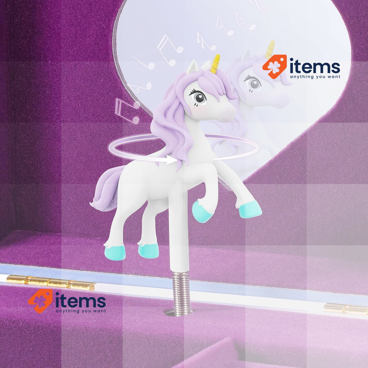 CRAZE, Unicorn Children's Jewellery Box with Music Box, Jewellery Box Girls