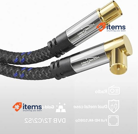 Kabeldirekt Cable Direct - 4K Antenna Nylon 0.5m Braiding 0.5 M Aerial Braided