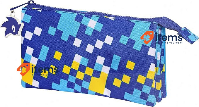 PORTATODO Sonic - Triple Pencil Case, Children's Case 22 X 3 12 Cm Blue Safta