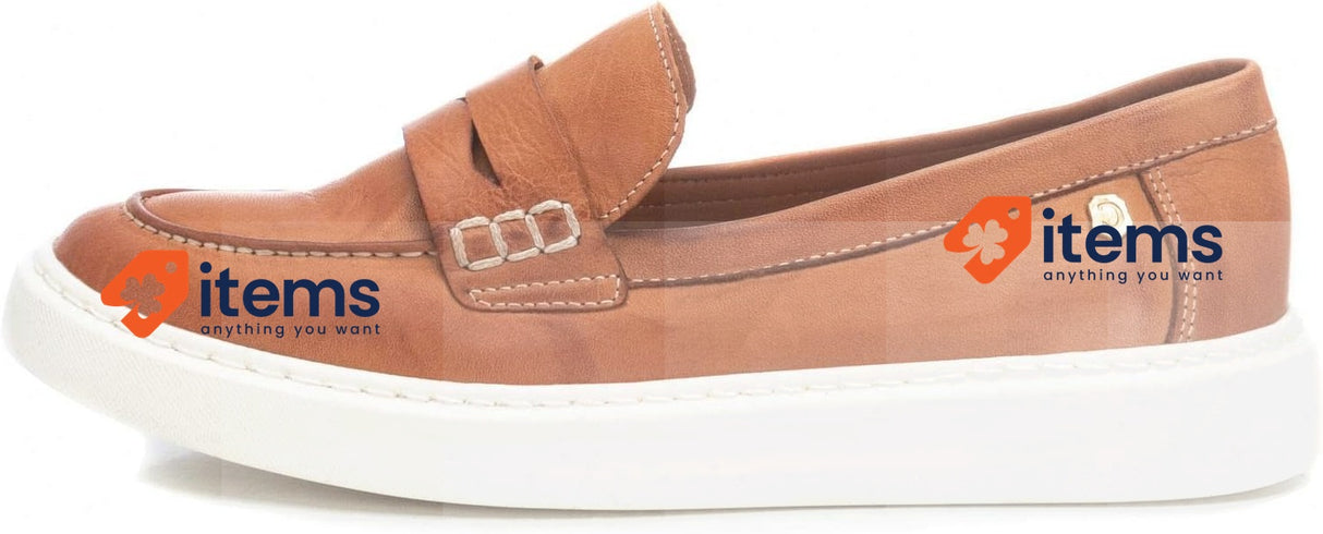 Carmela Women's Shoes 160640 Loafers Leather Camel, Size 8 UK (41 EU) 7.5