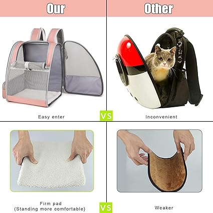 AIFUSI Pet Carrier Backpack for Dogs Cats Puppies Pink