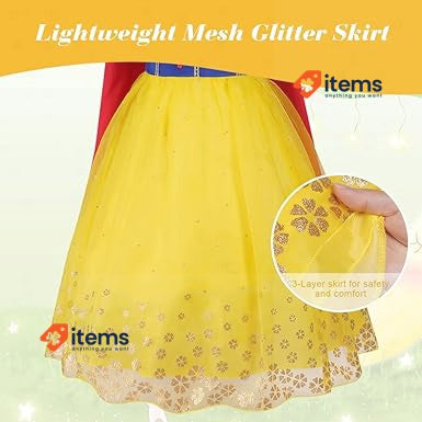 AOMIG Costume Snow White Girl, Princess Girl , Crown And Red Cape Children Set