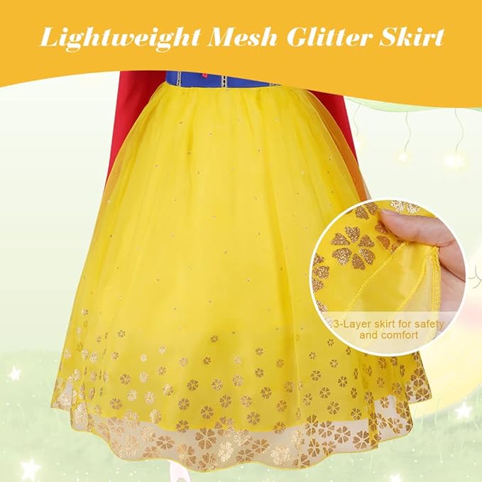 Aomig White Snow Princess Costume Children