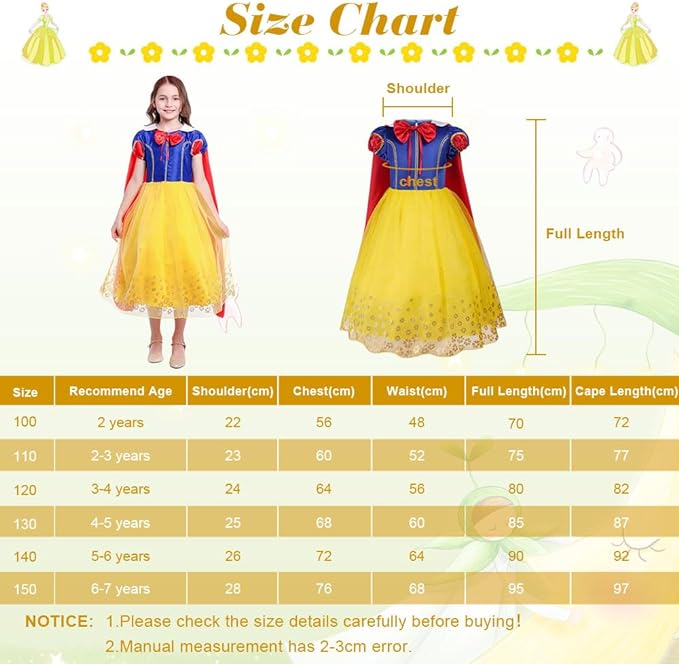 Aomig White Snow Princess Costume Children