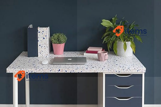 D - C Fix Terrazzo Neo Self Adhesive Film White Vinyl Wrap Stone Effect Cm 5 cm