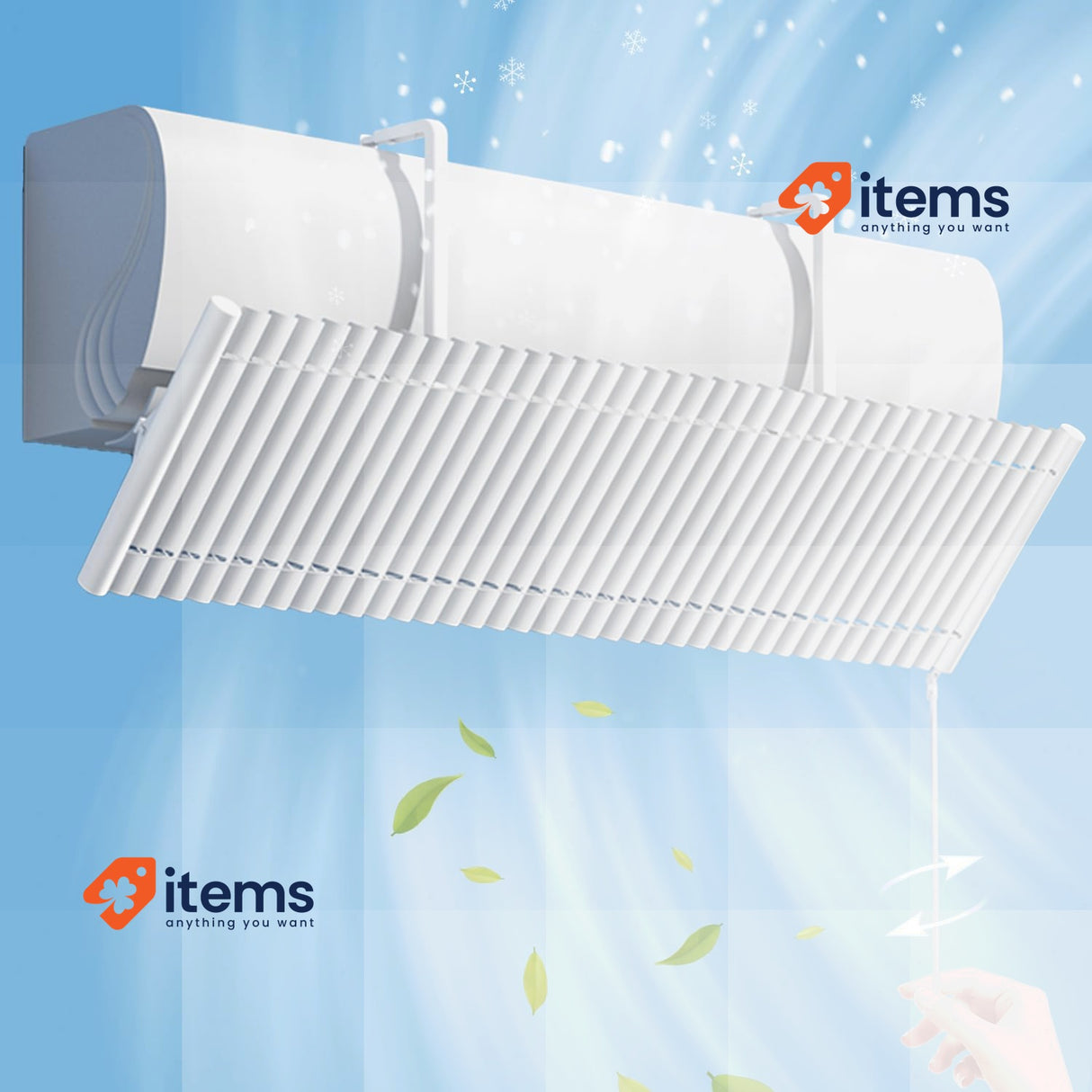 UEMUSI Adjustable Metal Air Conditioning Deviation Panel White Universal Anti