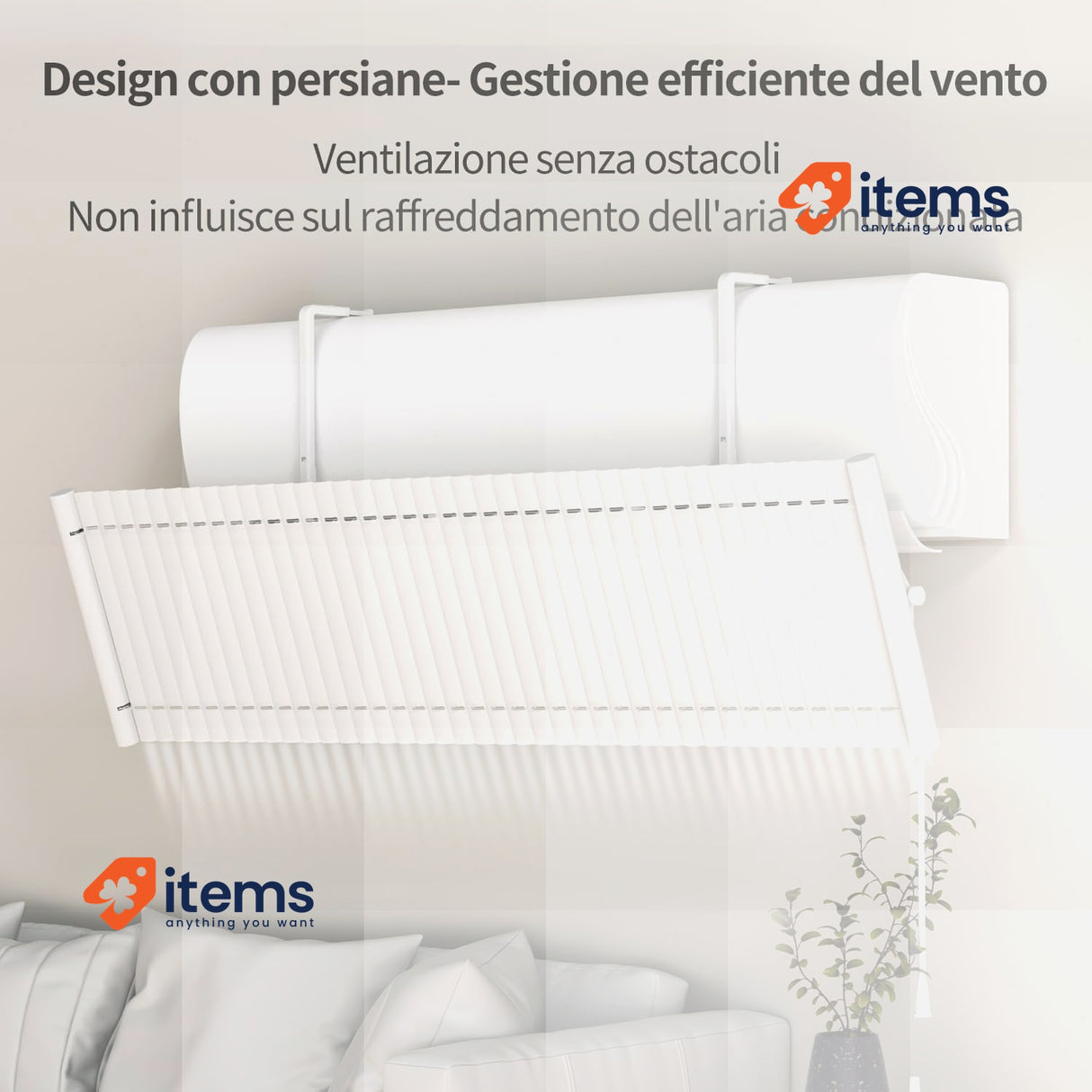 UEMUSI Adjustable Metal Air Conditioning Deviation Panel White Universal Anti
