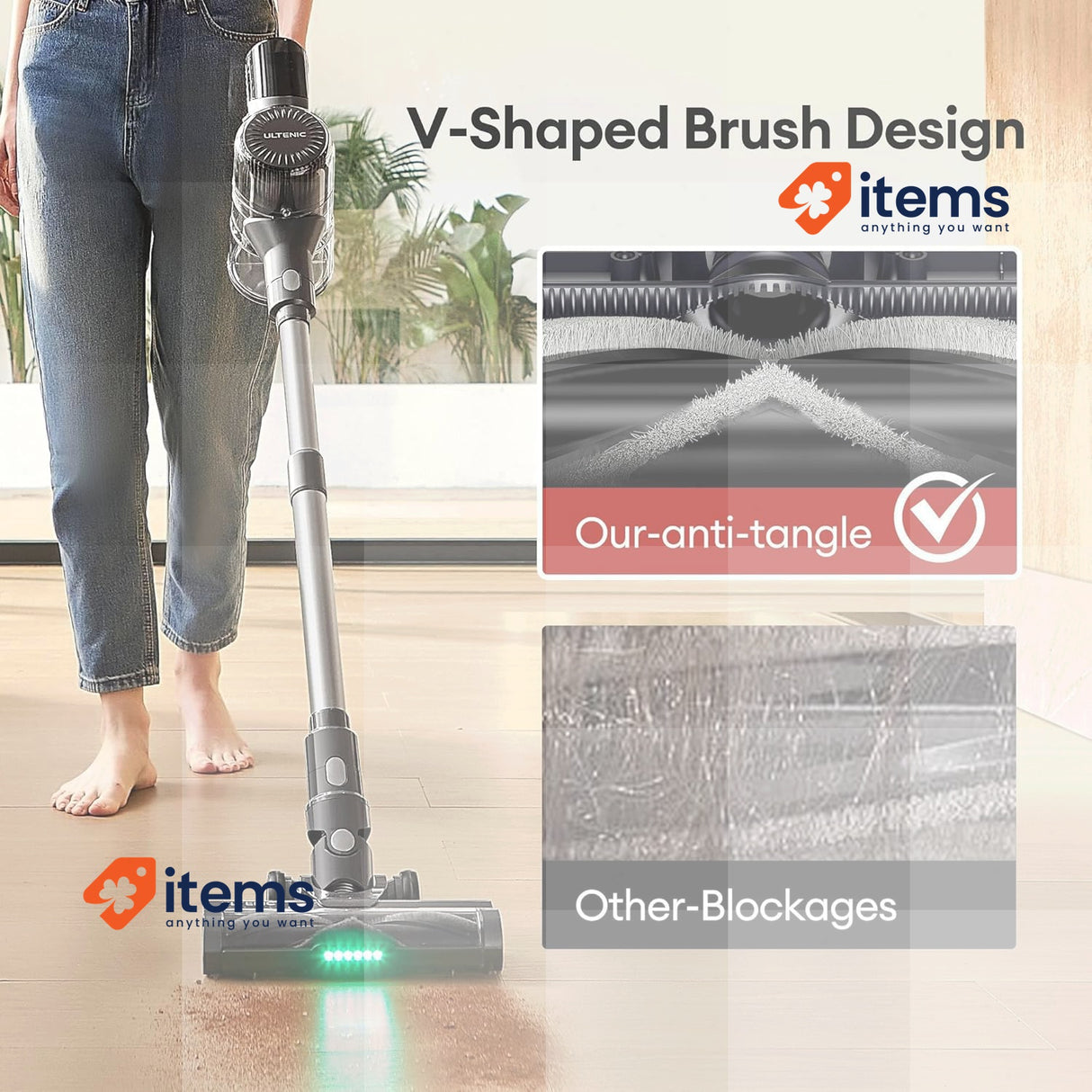 Ultenic U12 Vesla Powerful Cordless Vacuum Cleaner with 45000Pa, Deep Cleaning