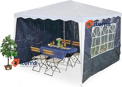 Relaxdays Gazebo Side Panels, 3X Set, 2x3m, Waterproof Blue 200 X 300 0.1 Cm