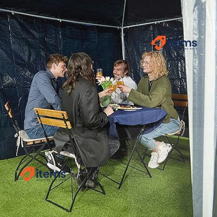 Relaxdays Gazebo Side Panels, 3X Set, 2x3m, Waterproof Blue 200 X 300 0.1 Cm