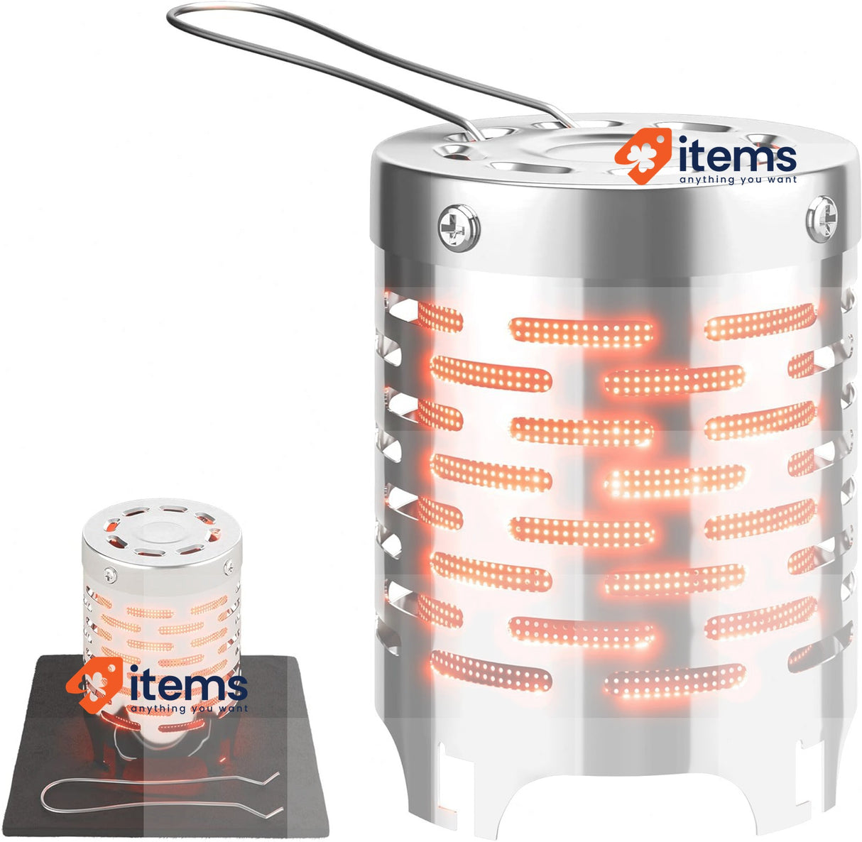 EVOCAMP Gas stove heating attachment with a 20x20cm fireproof base