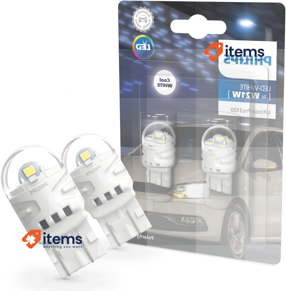 PHILIPS Ultinon Pro3100 LED car signalling bulb (W21W white)