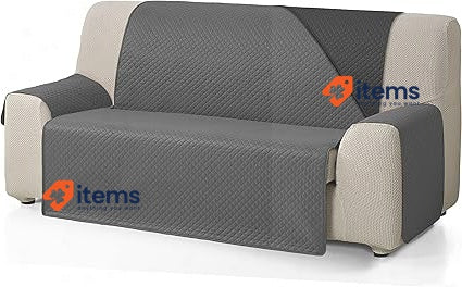Martina Home Cubre Sofa Diamond 4 XL Squares ANTRACITA/NEGRO Sofas Armchairs