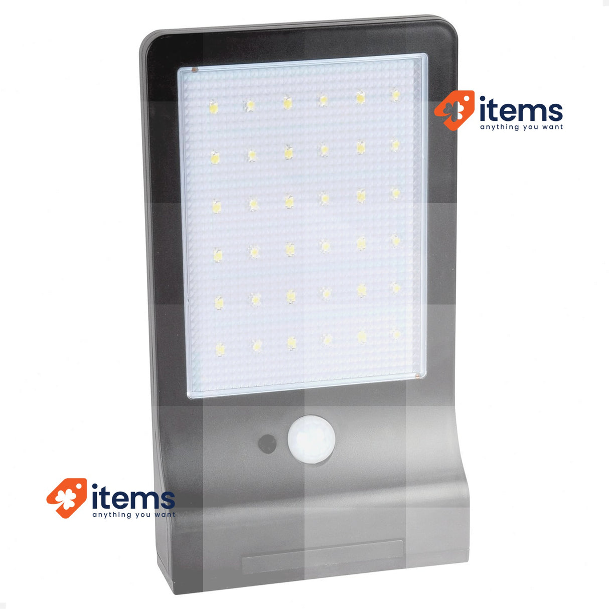 AKTIVE 61534, LED Black Outdoor Solar Street Motion Sensor Lamp Continuous 8