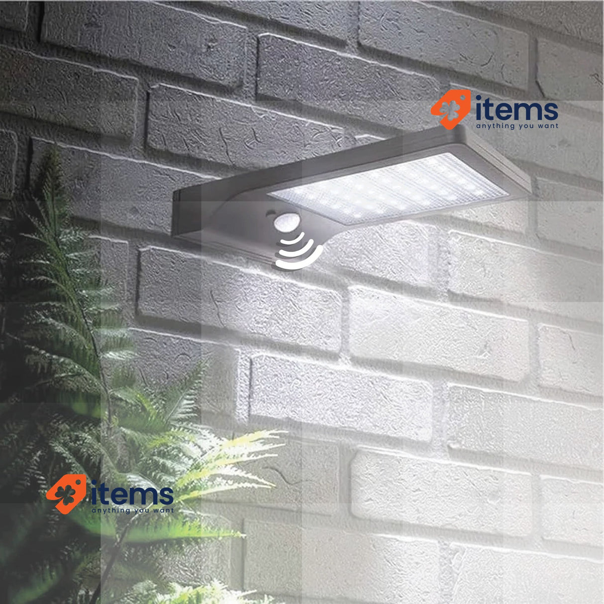 AKTIVE 61534, LED Black Outdoor Solar Street Motion Sensor Lamp Continuous 8