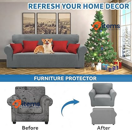 XINEAGE High Stretch Armchair Covers New Pattern Light Gray