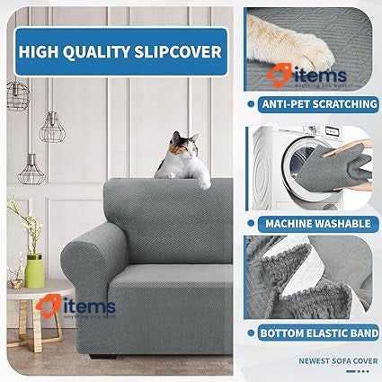 XINEAGE High Stretch Armchair Covers New Pattern Light Gray