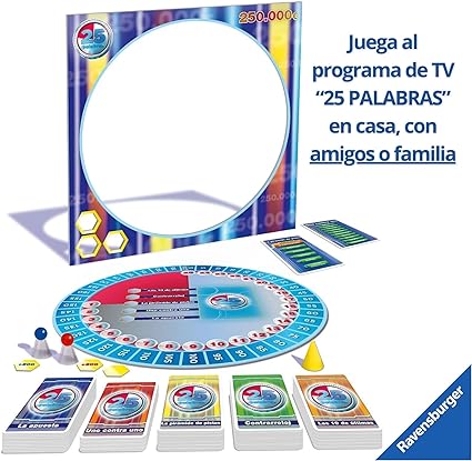 Ravensburger - 25 Words, TV Board Game, Telecinco, Word Games Blue