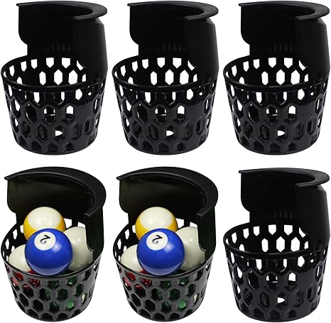 6pcs Pool Table Pockets Plastic Web Billiard Baskets Black Snooker Net Bag Fits