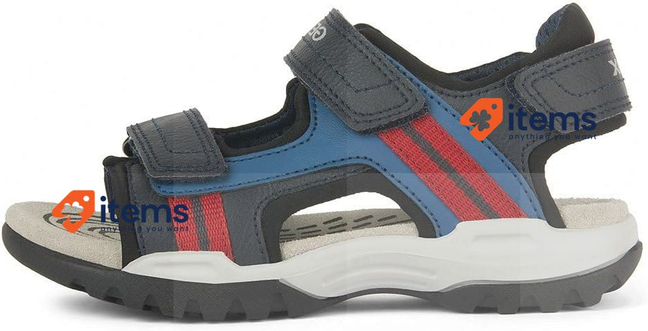 Geox J Borealis Boy A, Sandals, Marine Blue, 24 EU, 7 UK Navy Red Sandal Boys