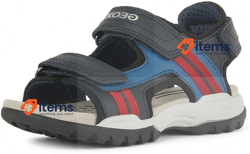Geox J Borealis Boy A, Sandals, Marine Blue, 24 EU, 7 UK Navy Red Sandal Boys