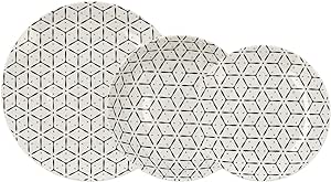 Quid Creative Ceramic White/Black Dinnerware Set 18 Pieces