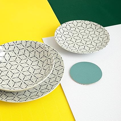 Quid Creative Ceramic White/Black Dinnerware Set 18 Pieces