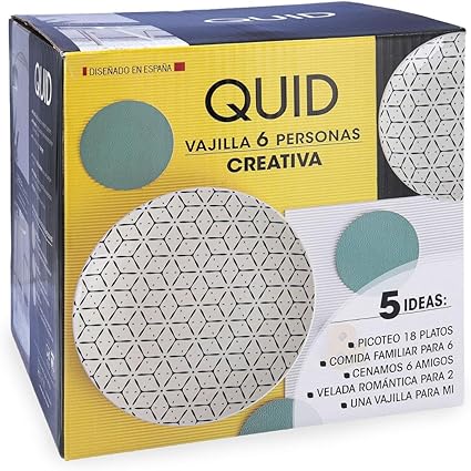 Quid Creative Ceramic White/Black Dinnerware Set 18 Pieces