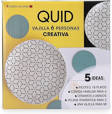 Quid Creative Ceramic White/Black Dinnerware Set 18 Pieces