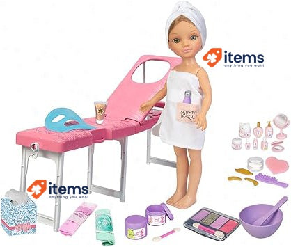 NANCY - A day spa, doll with towel and sun lounger, set for masks (NAC37000)