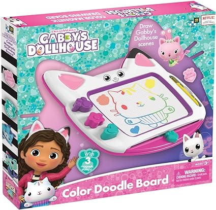 Cefa Toys - The Dollhouse Magnetic Board by Gabby, Includes 3 Different Tampons
