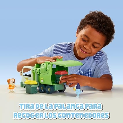 Bluey BLY44010 Toy Basura Truck, Toy Truck of the Drawing Series, Dog Figurine