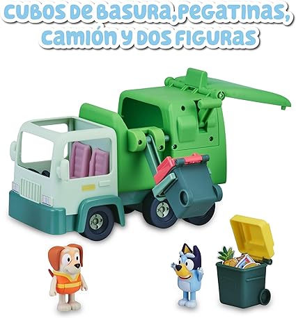 Bluey BLY44010 Toy Basura Truck, Toy Truck of the Drawing Series, Dog Figurine