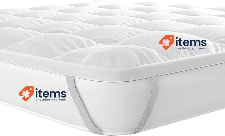 Topper PLUS quilted with 4 sturdy elastic bands, White, 80 x 195 cm