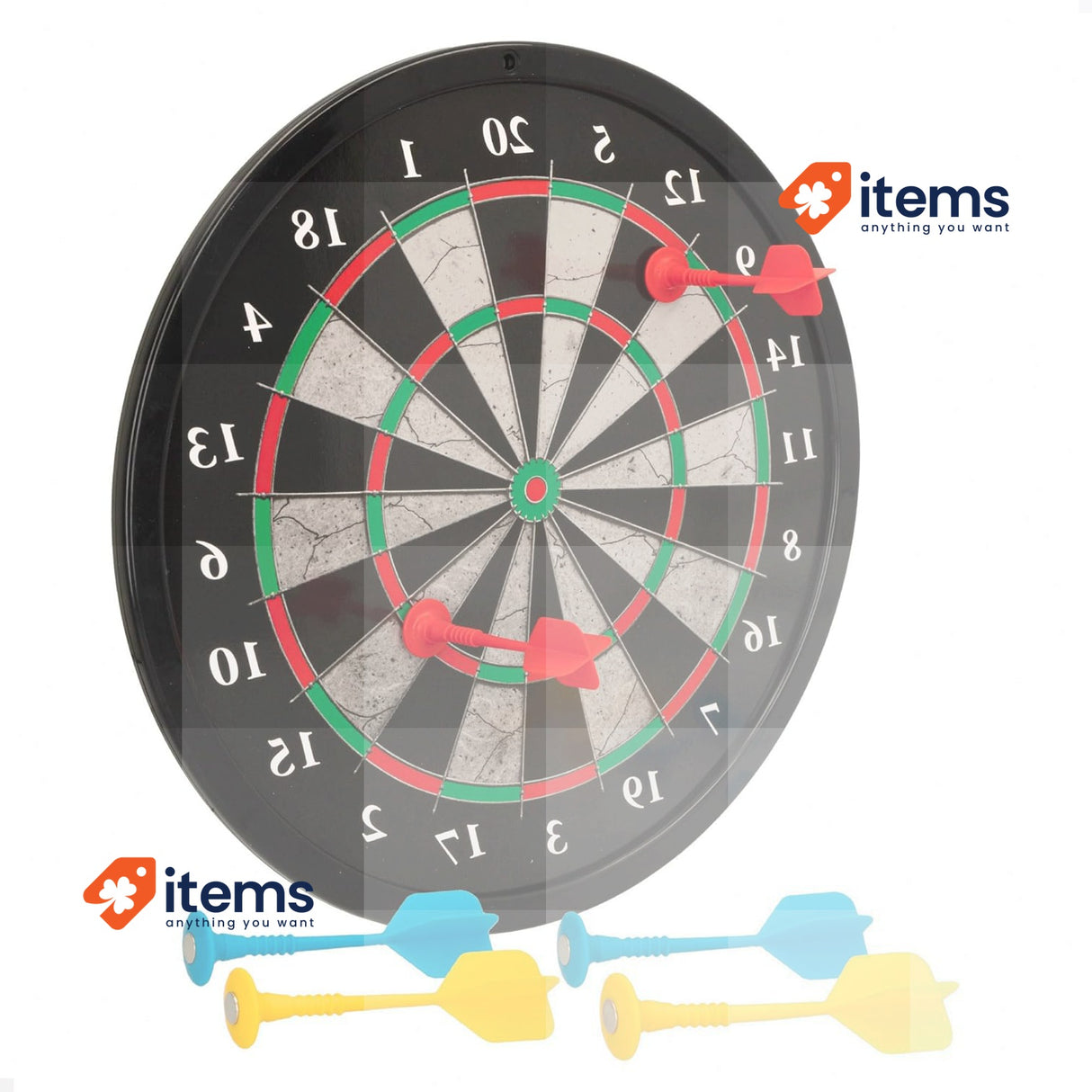 COLORBABY 49945 CB Sports Magnetic Dartboard for Kids 2-in-1 Children Darts Set