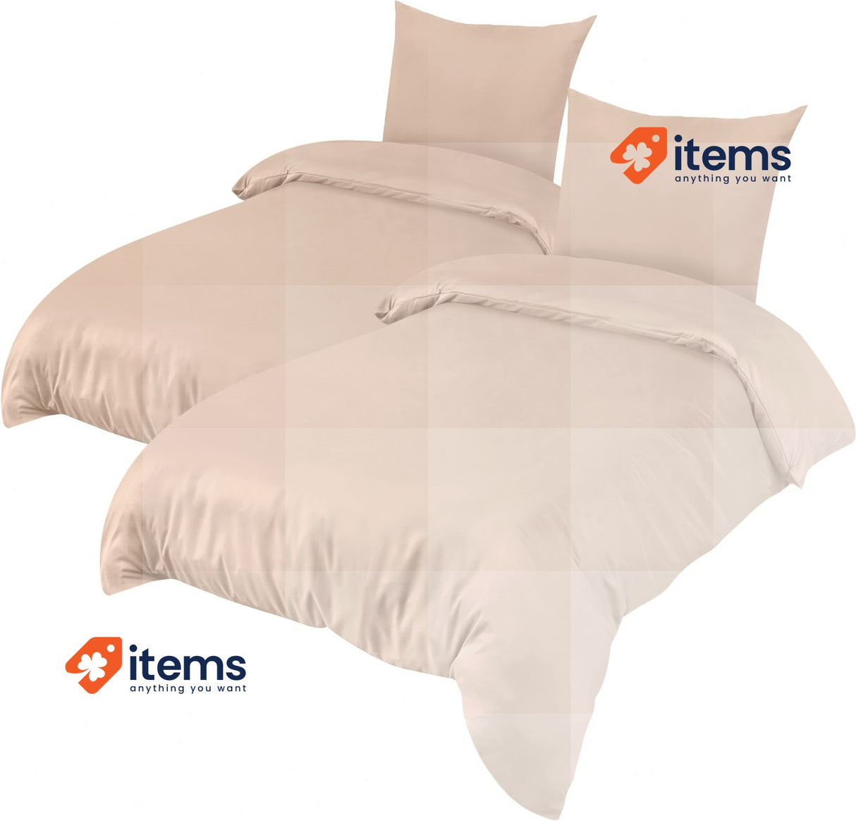 Utopia Bedding Cover One Square And Half - Microfiber 2x 135x200cm Beige Bettw