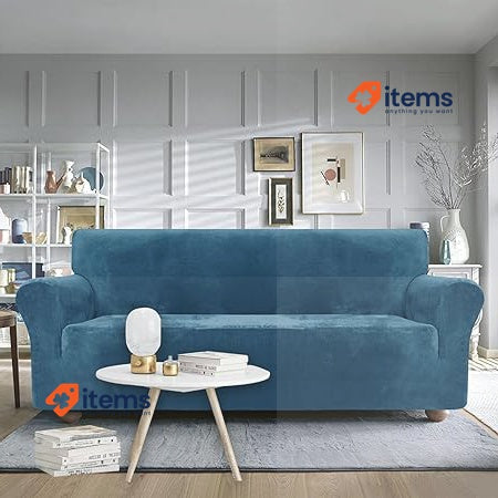 Ystyle Velvet Sofa Cover 3-Seater Peacock Blue