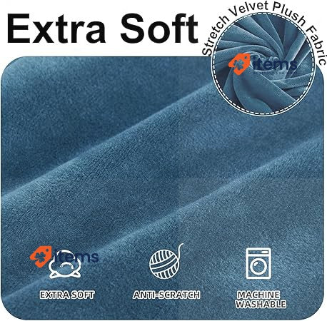 Ystyle Velvet Sofa Cover 3-Seater Peacock Blue