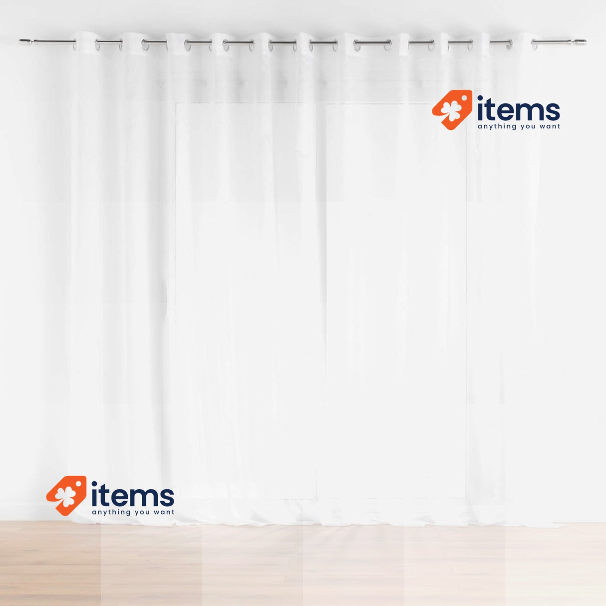 Douceur d'Intérieur, Lissea Net Curtain with Eyelets 400 x 240 cm White Sanded