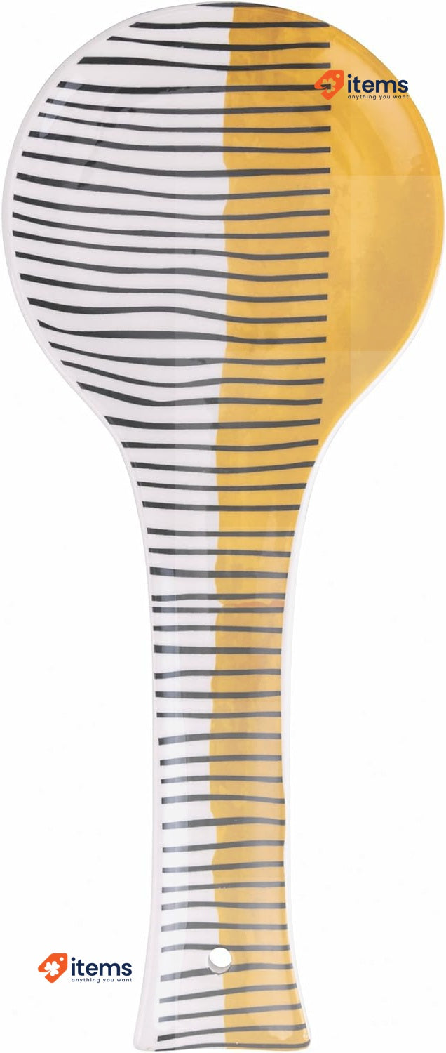 Villa D'este Home Tivoli Ceramic Spoon Yellow + Black Footrest Venice Lido Oven