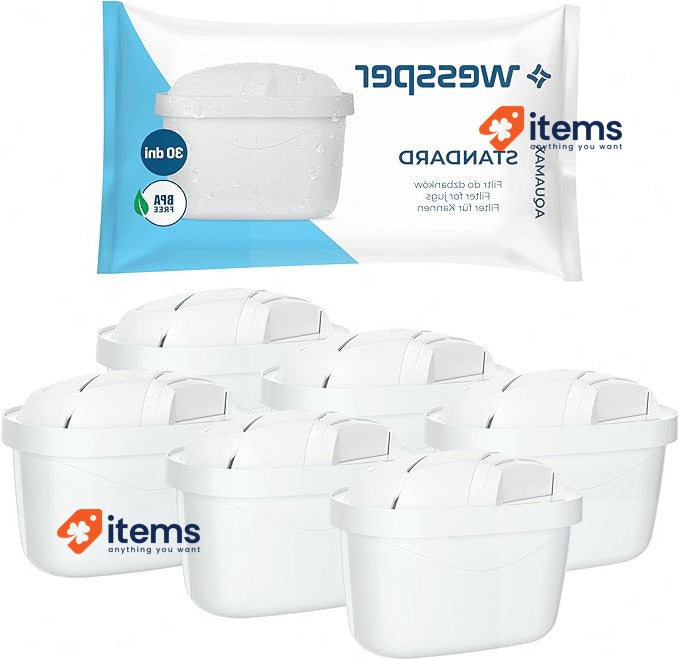 Wessper Water Filter Cartridge Compatible with Brita Maxtra Water Jug 6 Pack